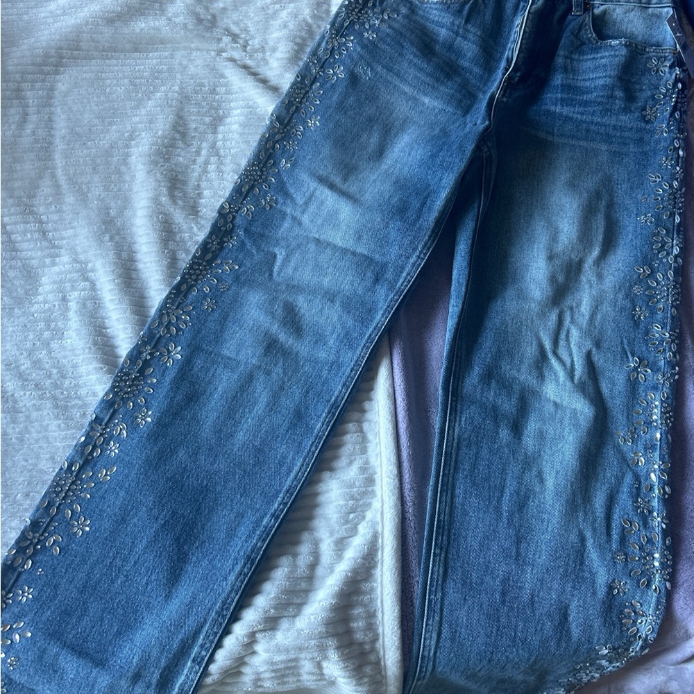 Women's Blue Embellished PacSun Jeans